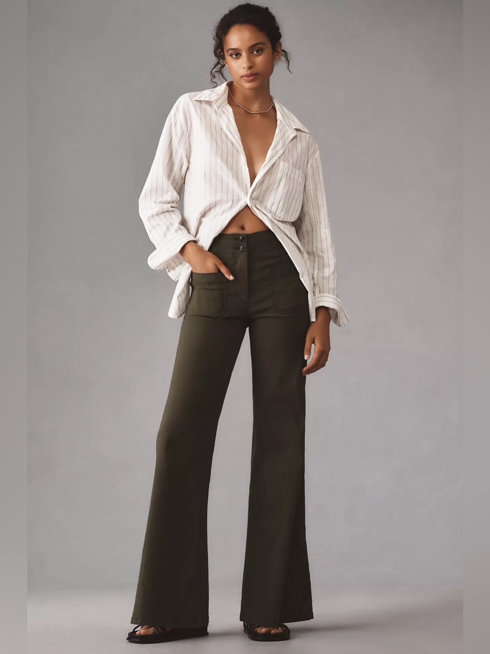 Maeve Junie High Rise Wide Leg Flared Trousers Size 29